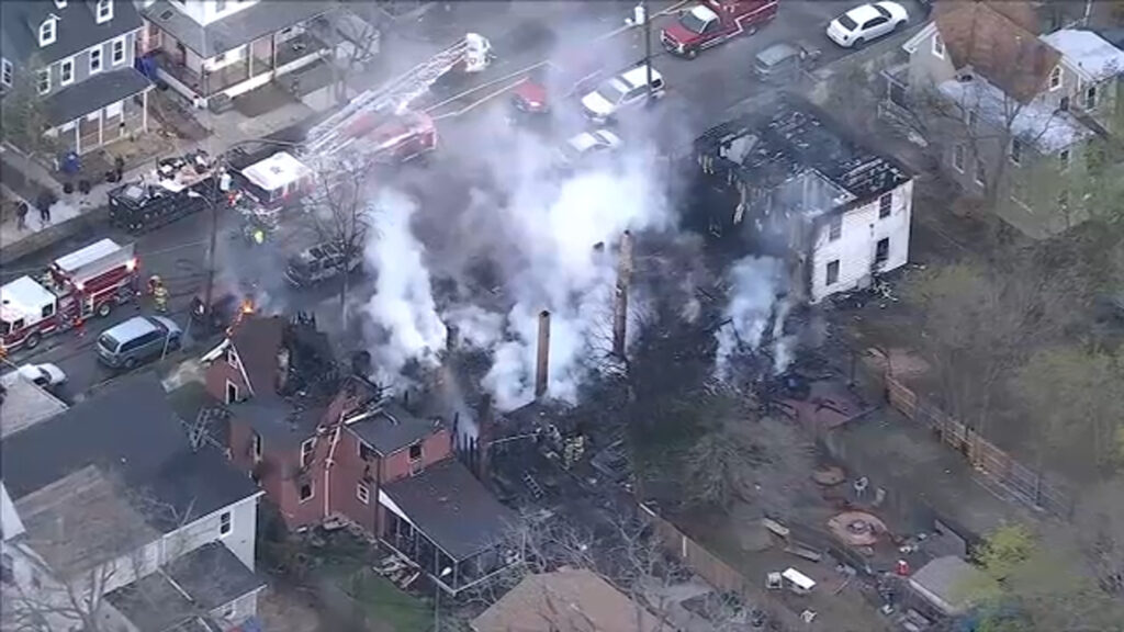 millville-new-jersey-fire-2025 an aerial view of the fire