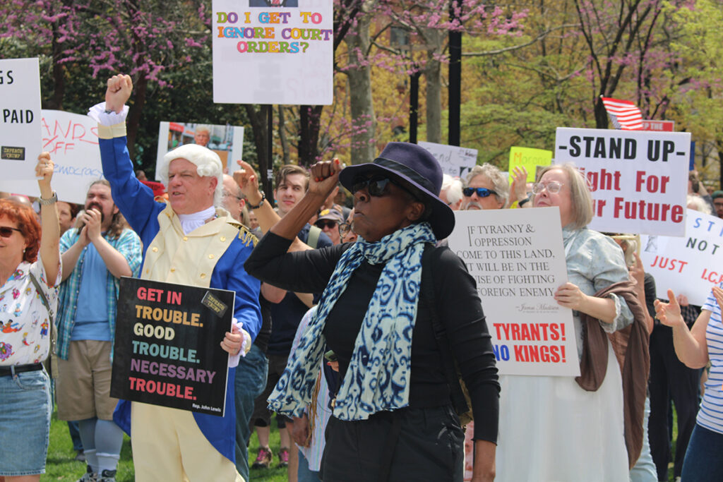 no-kings-5 Protesters gather in Philadelphia for a “No Kings” 50501 rally against the Trump administration