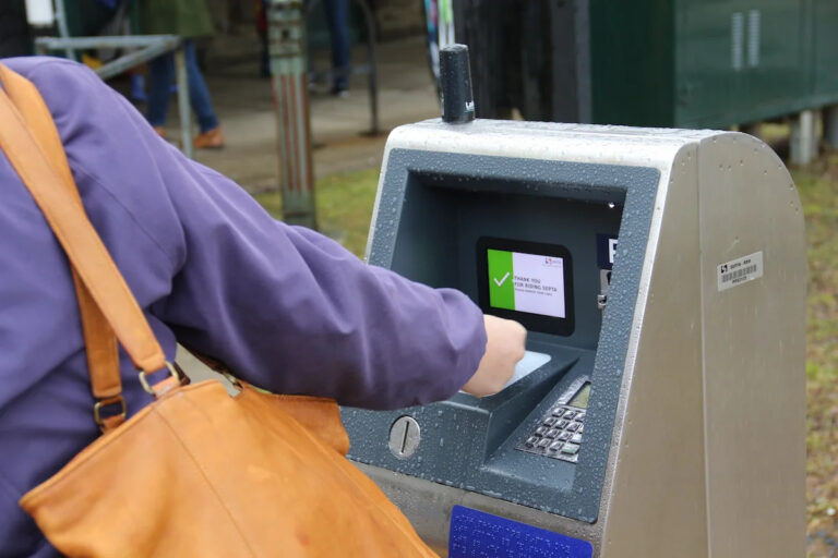 A SEPTA user taps their card