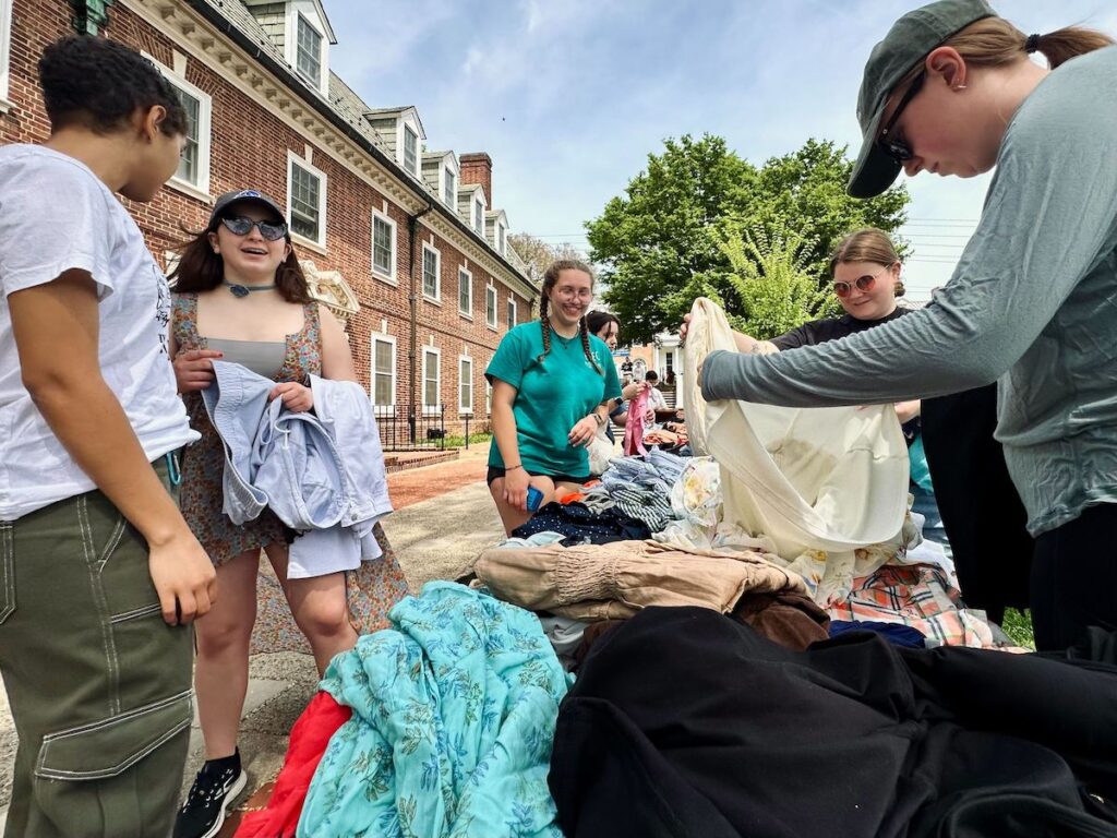 Students at the University of Delaware Earth Day tabling fair
