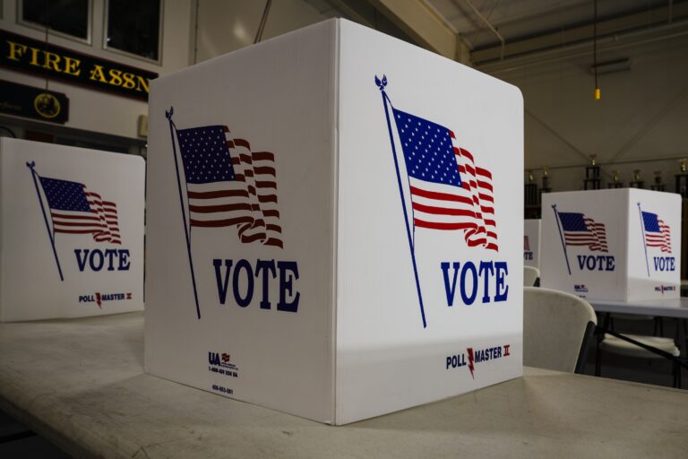 Voting booths set up on election day