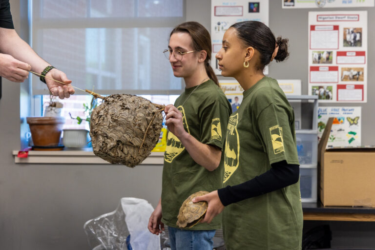Two students in the classroom