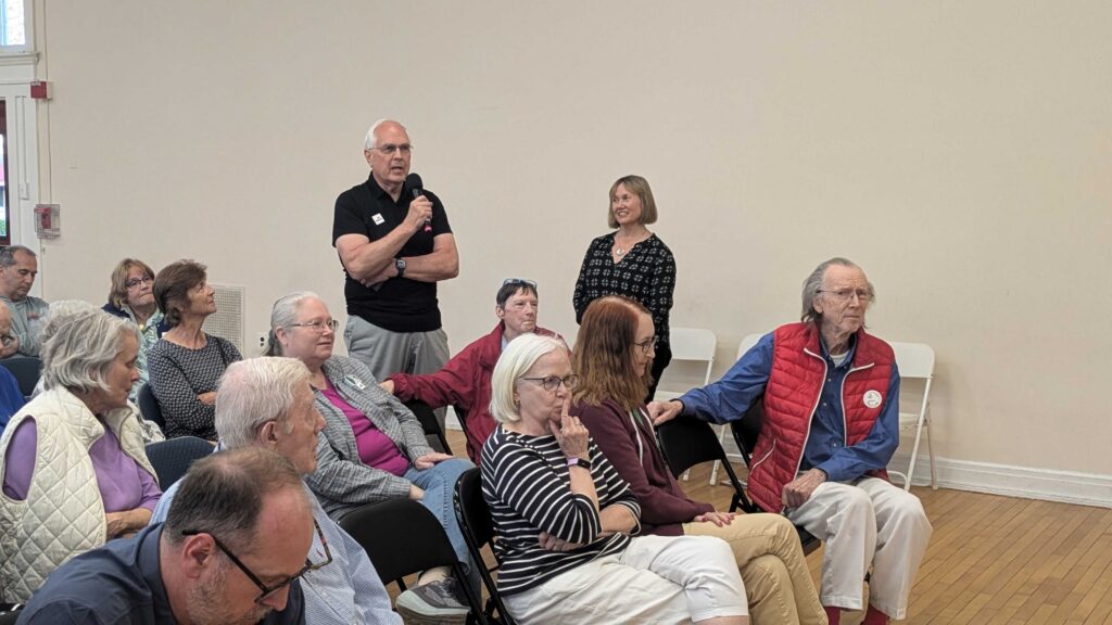 Studio 2 on the road This time, Avi and Cherri hosted Studio 2 live from the Middletown Free Library in Media, Pa. Here, listeners asked a panel some tough questions about NIMBYism and YIMBYism. (Photo: Kevin McCorry, WHYY)