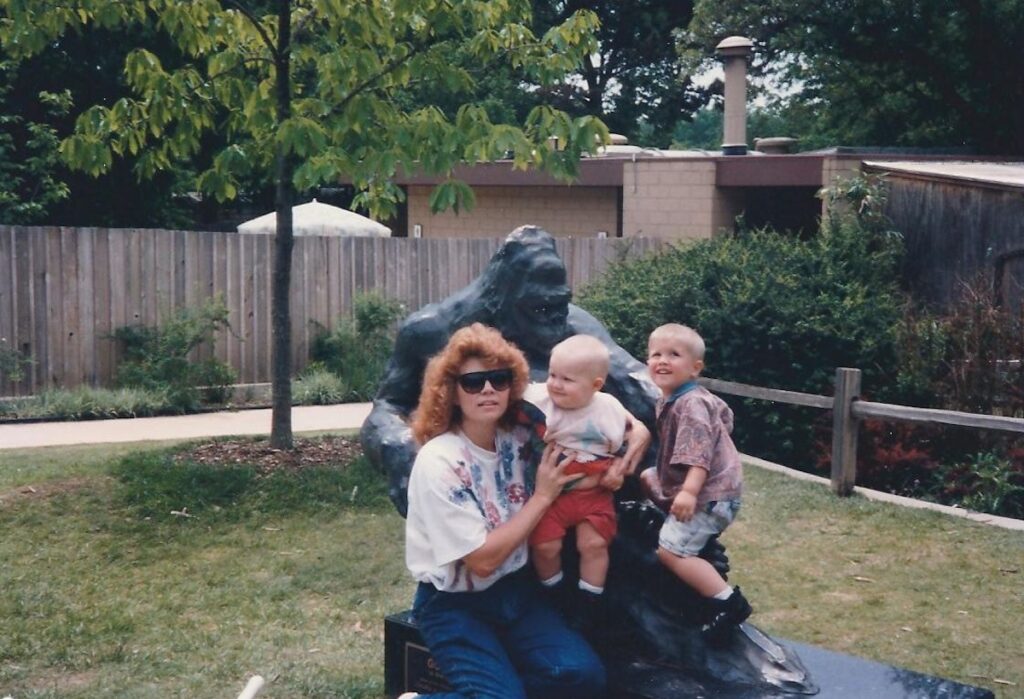 Kathy with Chase and Colton at the zoo (1) Kathy Sanders lost her two grandsons, Colton (middle) and Chase (right), in the Oklahoma City Bombing terrorist attack. (Courtesy of Kathy Sanders)