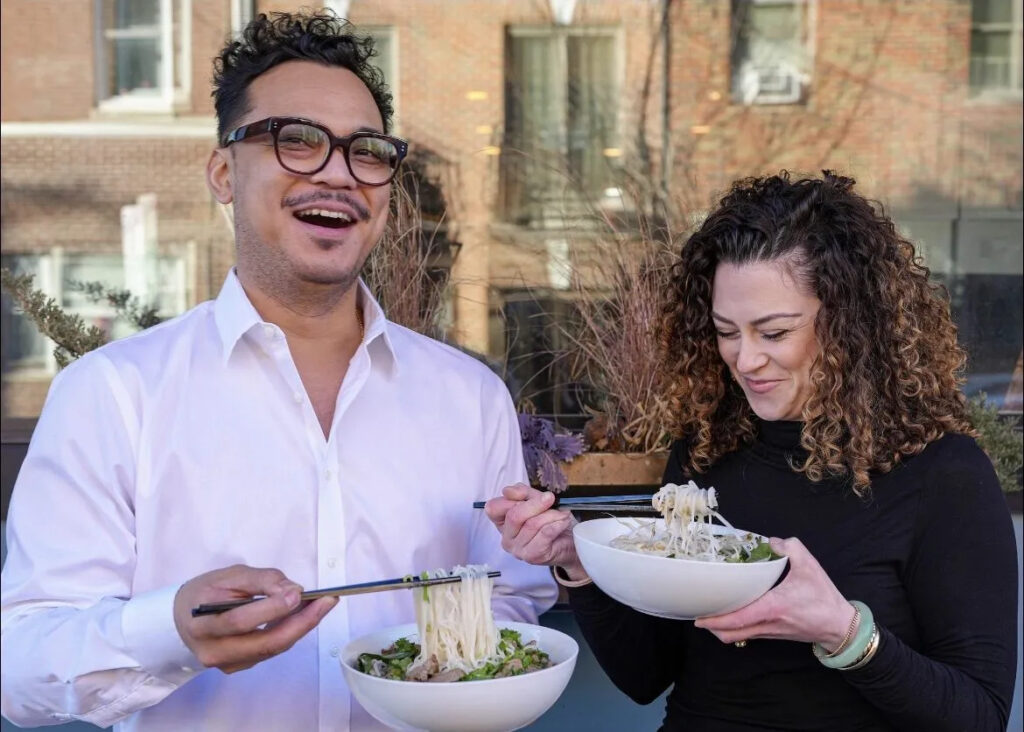 Mawn-Philadelphia-Phila-Rachel-Lorn Mawn's Phila and Rachel Lorn eating noodles