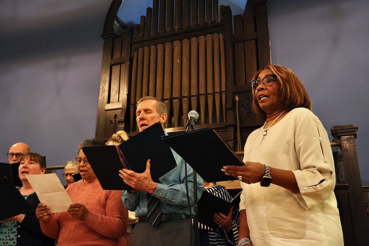 Members of the Cape May Lutheran Church Choir singing