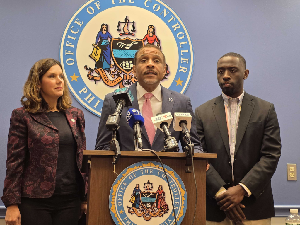 education-committee-hearing-TM-052225-01 City Controller Christy Brady, Philadelphia Superintendent of Schools Tony Watlington, Sr. and City Councilman-At Large Isaiah Thomas at press conference