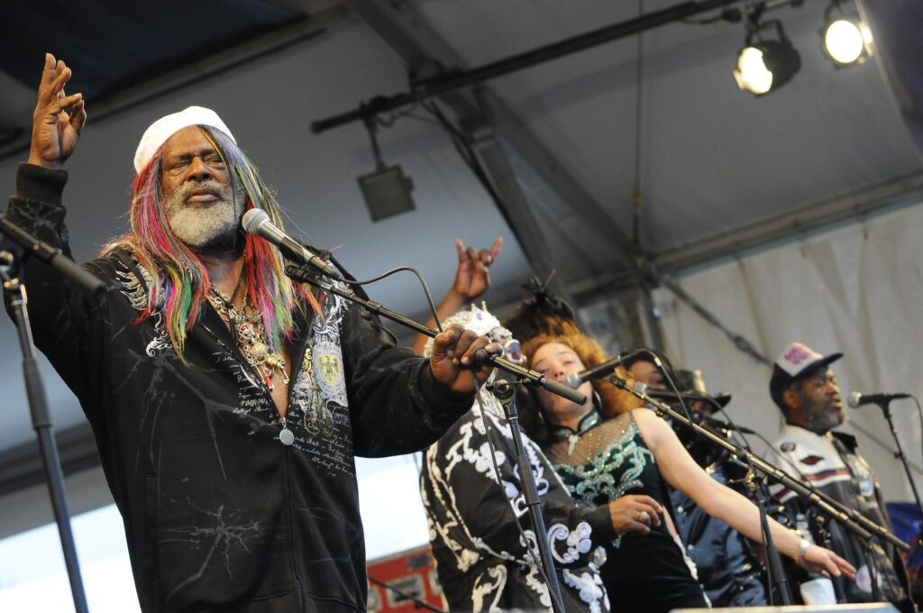 George Clinton performing on stage
