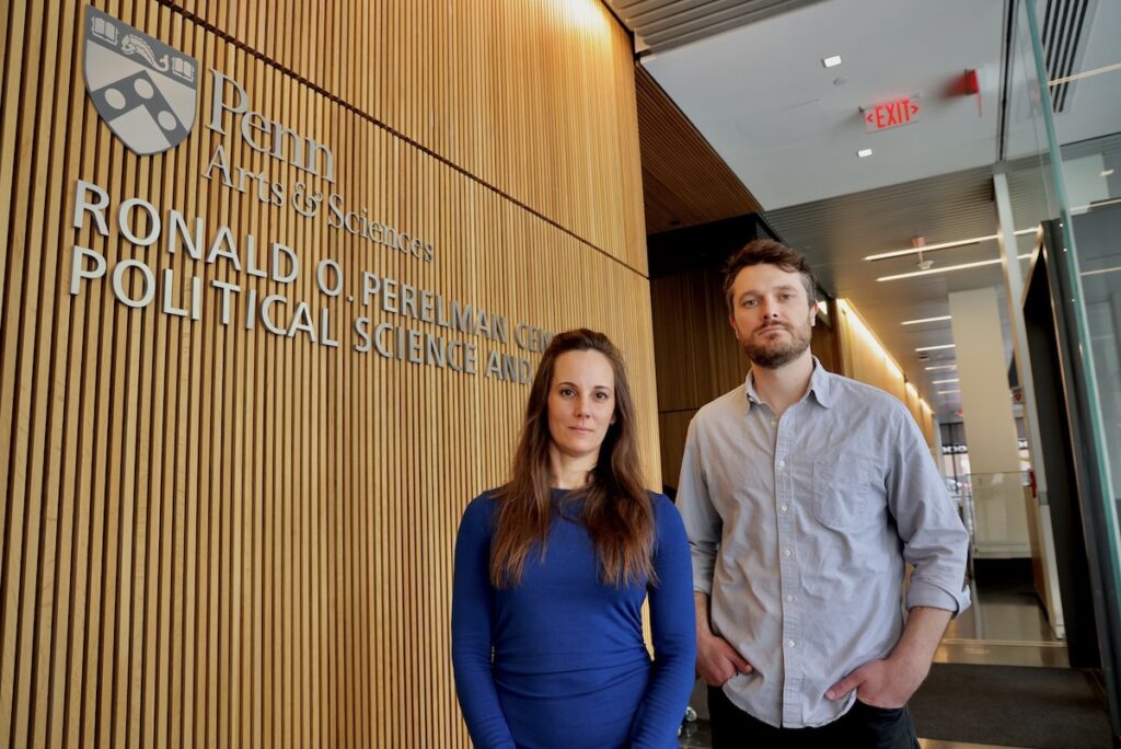 2025 05 23-e lee-heather huntington jeremy springman-philadelphia university of pennsylvania-usaid researchers Jeremy Springman and Heather Huntington pose for photo