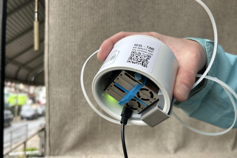 A closeup photo of the device