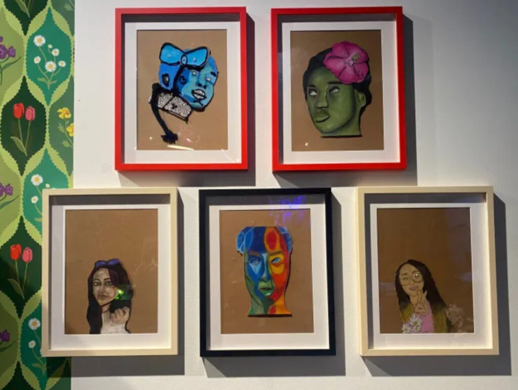 Student artwork at the No Place Like Home exhibition