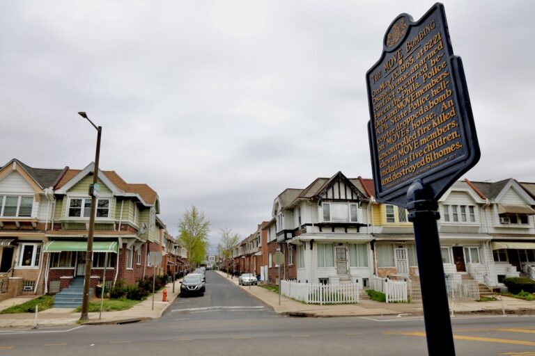 Move Bombing historic marker on Osage Avenue in Philadelphia