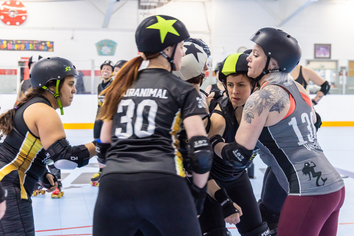 Roller Derby players practice in Hatfield