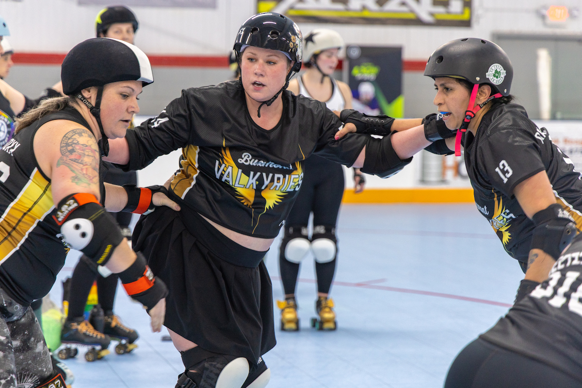 Roller Derby players practice in Hatfield