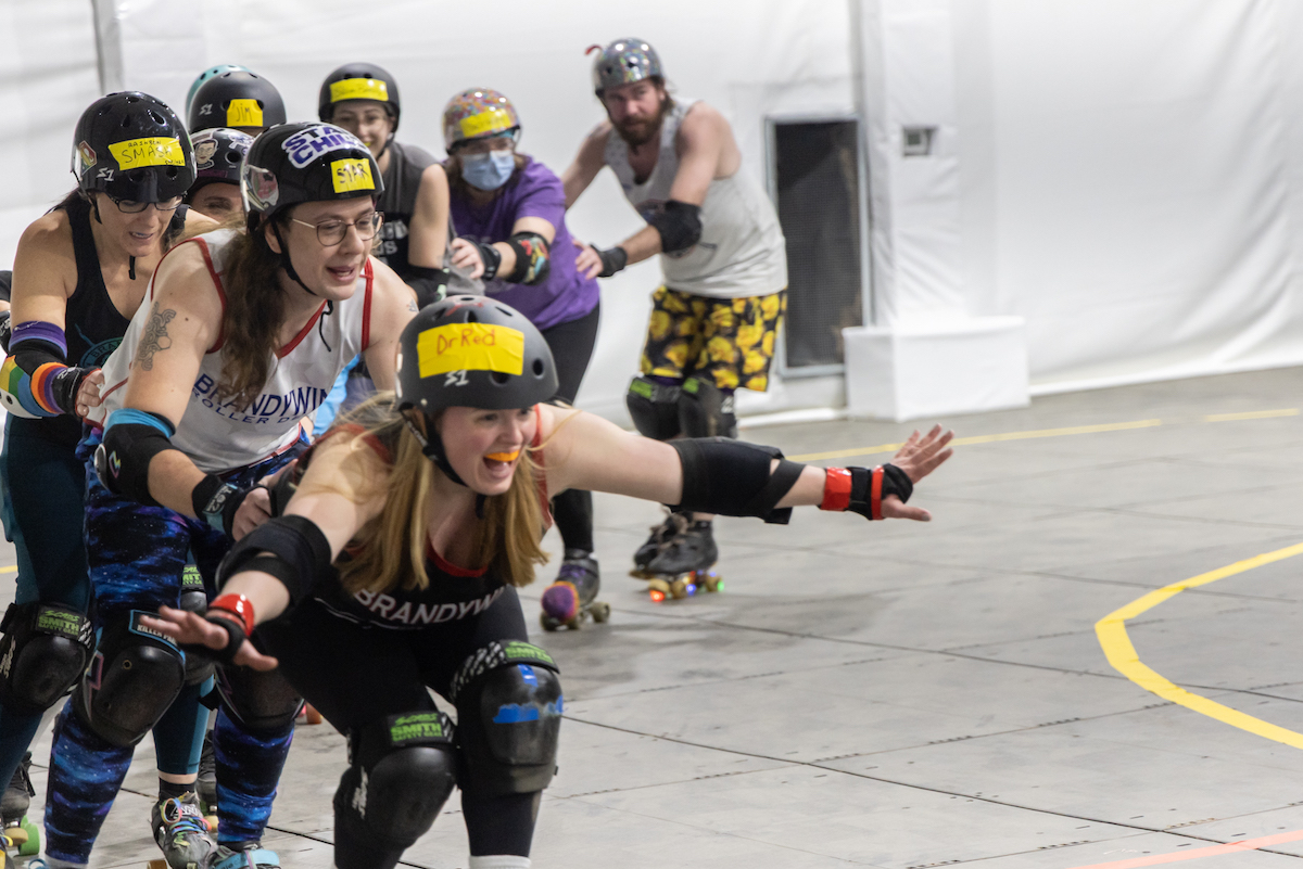 Roller Derby players practice in Hatfield