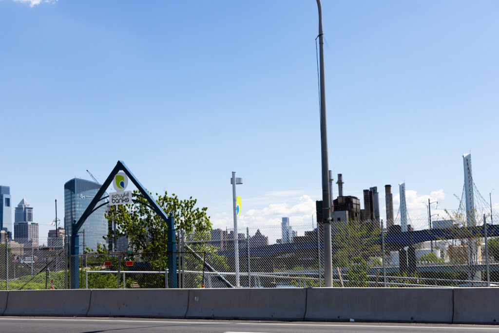 View of the new section of the Schuylkill River Trail