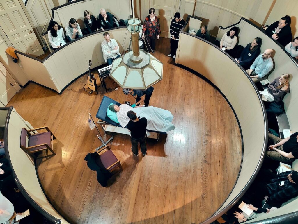 ''Night Side Songs" being performed in the historic amphitheatre at Pennsylvania Hospital