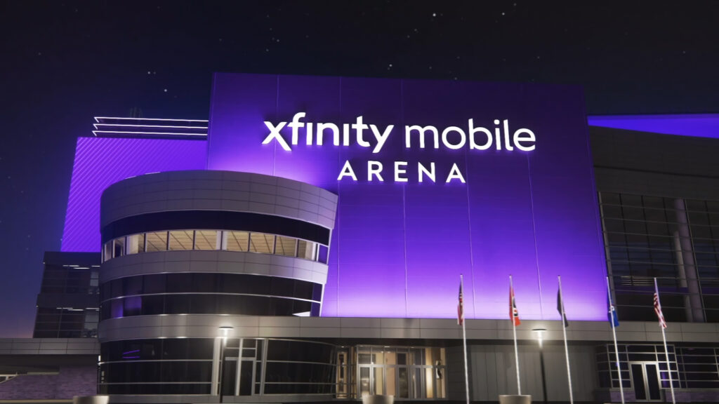 xfinity-mobile-arena-bp-050625 Rendering of the new logo for the Xfinity Mobile Arena