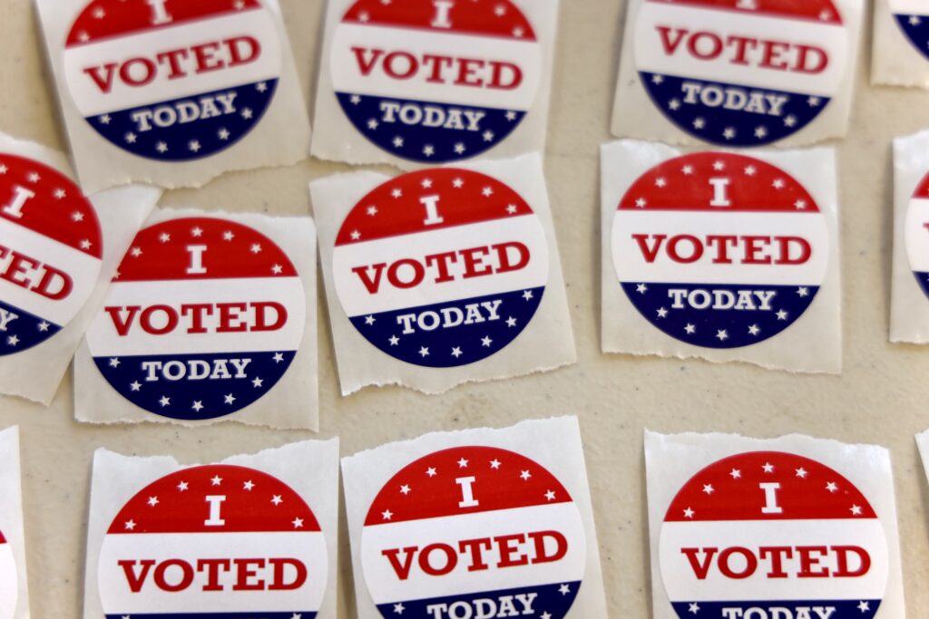 2025 06 10-e lee-haddon township nj mcdaid hall-primary election stickers A group of stickers that say 'I Voted Today'