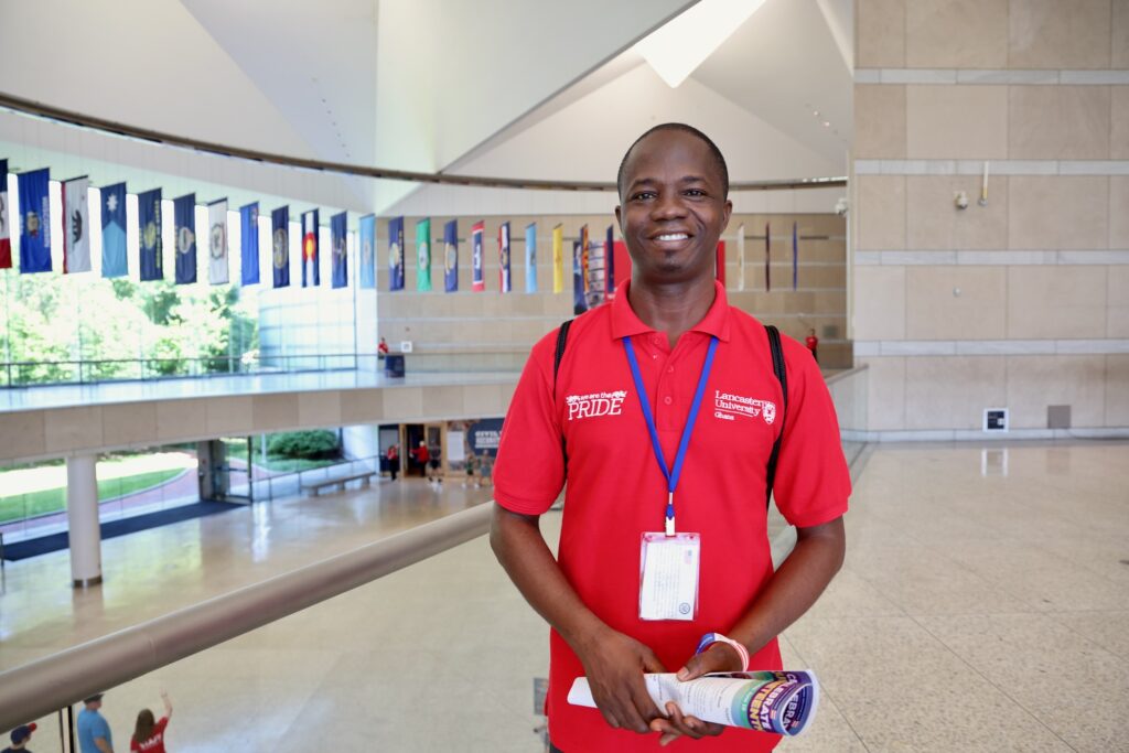 Francis Atta posing for a photo inside the center