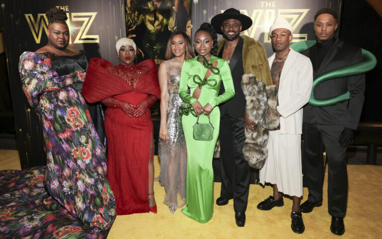 Kyle Ramar Freeman, from left, Melody A. Betts, Deborah Cox, Nichelle Lewis, Wayne Brady, Phillip Johnson Richardson, and Avery Wilson attend the 