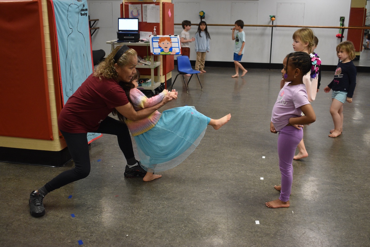 Children dancing at the Settlement Music School Kaleidoscope Preschool Arts Enrichment Program in Philadelphia. (Meg Looby/Settlement Music School)