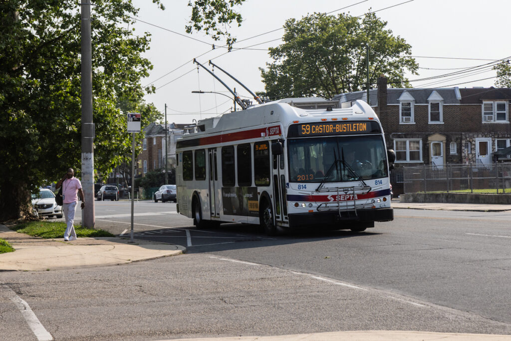 SEPTA BUs on Castor Avenue in Philadelphia
