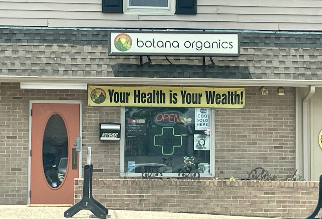 The exterior of the Botana Organics shop