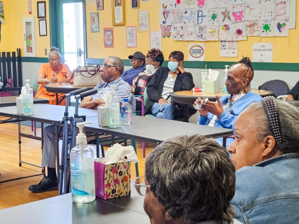 delaware-county-medical-records-crozer-closure-2025-1 People at the Good Neighbor Senior Center listen to a presentation