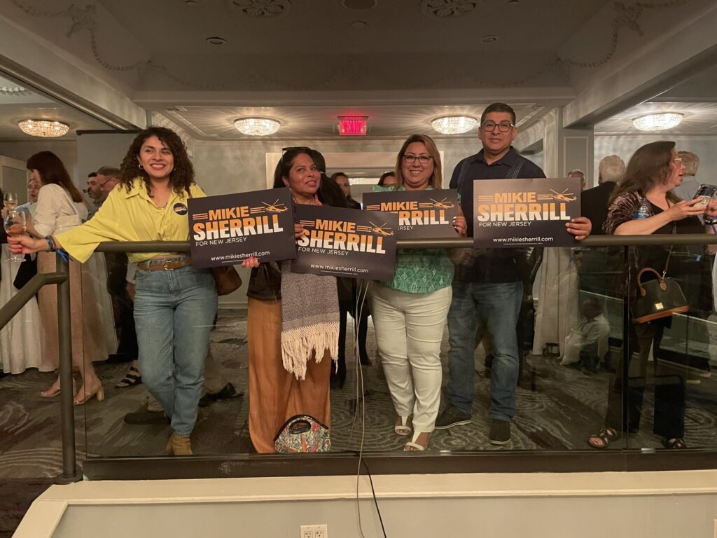 Sherrill supporters cheer