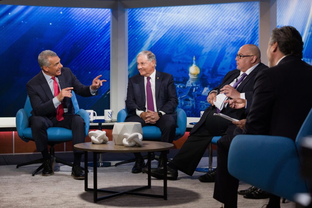 Jack Ciattarelli, Jon Bramnick, David Cruz and Bill Spadea speaking