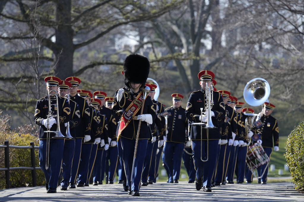 The U.S. Army Band performs at the Tomb of the Unknown Soldier in Virginia