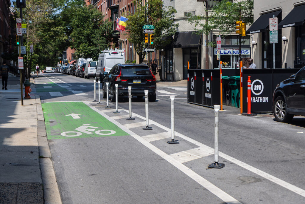 Spruce Street in Center City Phliadelphia. (Kimberly Paynter/WHYY) Spruce Street in Center City Philadelphia