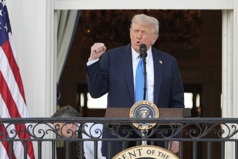 President Donald Trump speaks