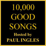 A graphic/logo image for 10,000 Good Songs. The background is black and outlined in yellow. The text 