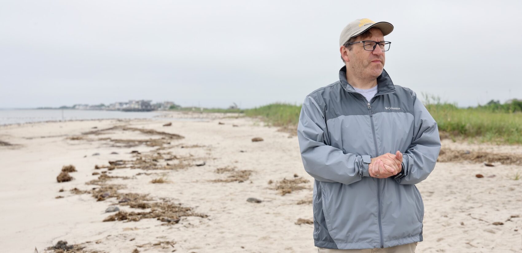 Gerald Hough on the beach