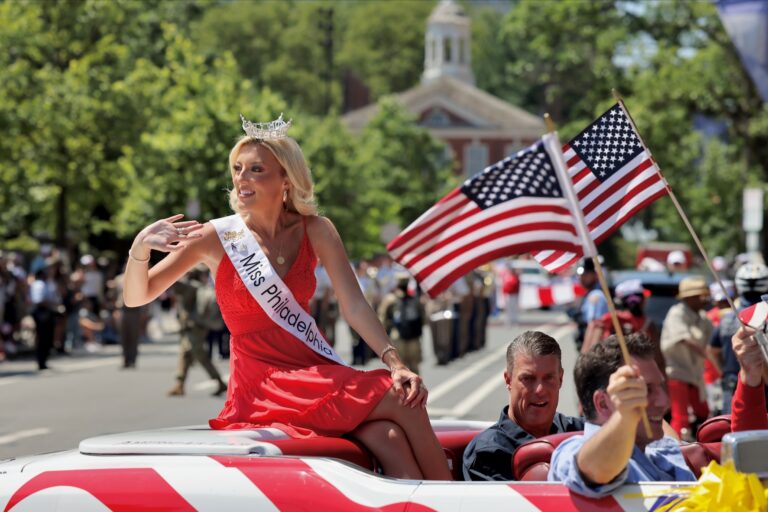 Miss Philadelphia waves to the crowd during the Philadelphia Fourth of July Parade.
