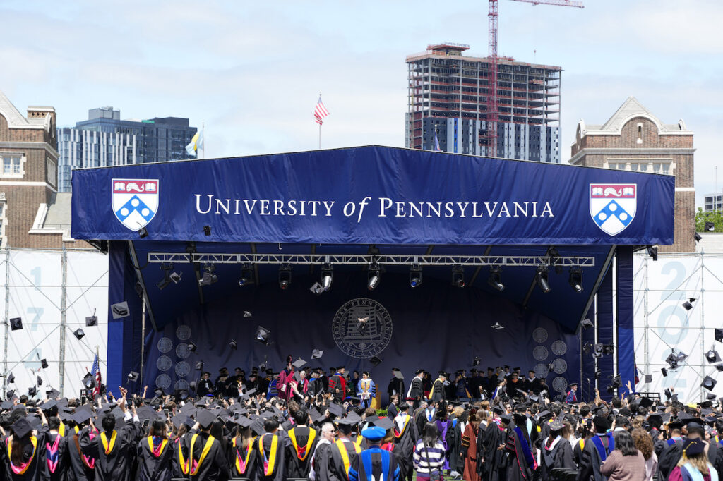 University of Pennsylvania’s 269th Commencement The class of 2025 celebrates their graduation at the University of Pennsylvania's 269th commencement on Monday, May 19, 2025, in Philadelphia. (Photo by Charles Sykes/Invision/AP)