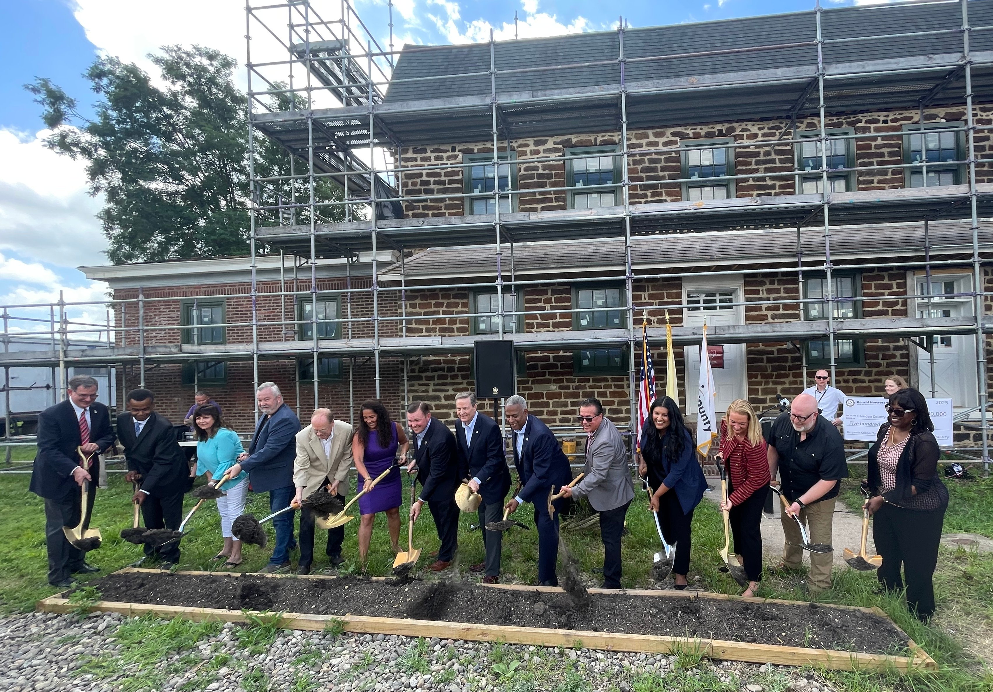Officials ceremoniously break ground on the Benjamin Cooper Tavern restoration