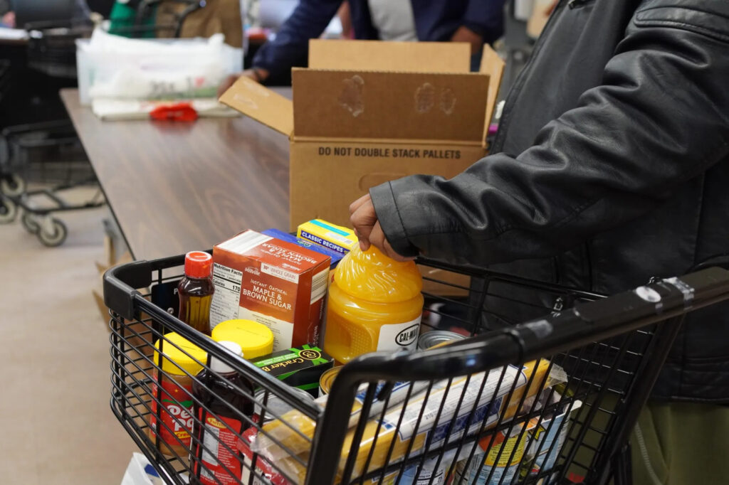 food in a shopping cart