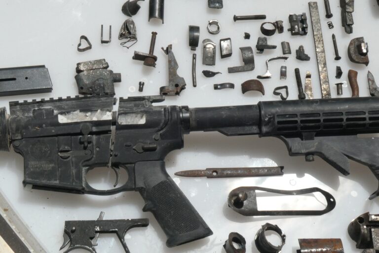 a close look at the Gun Violence Memorial Sculpture