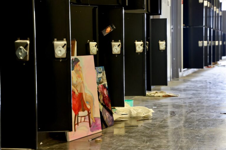 Student lockers are being cleared at Anderson Hall