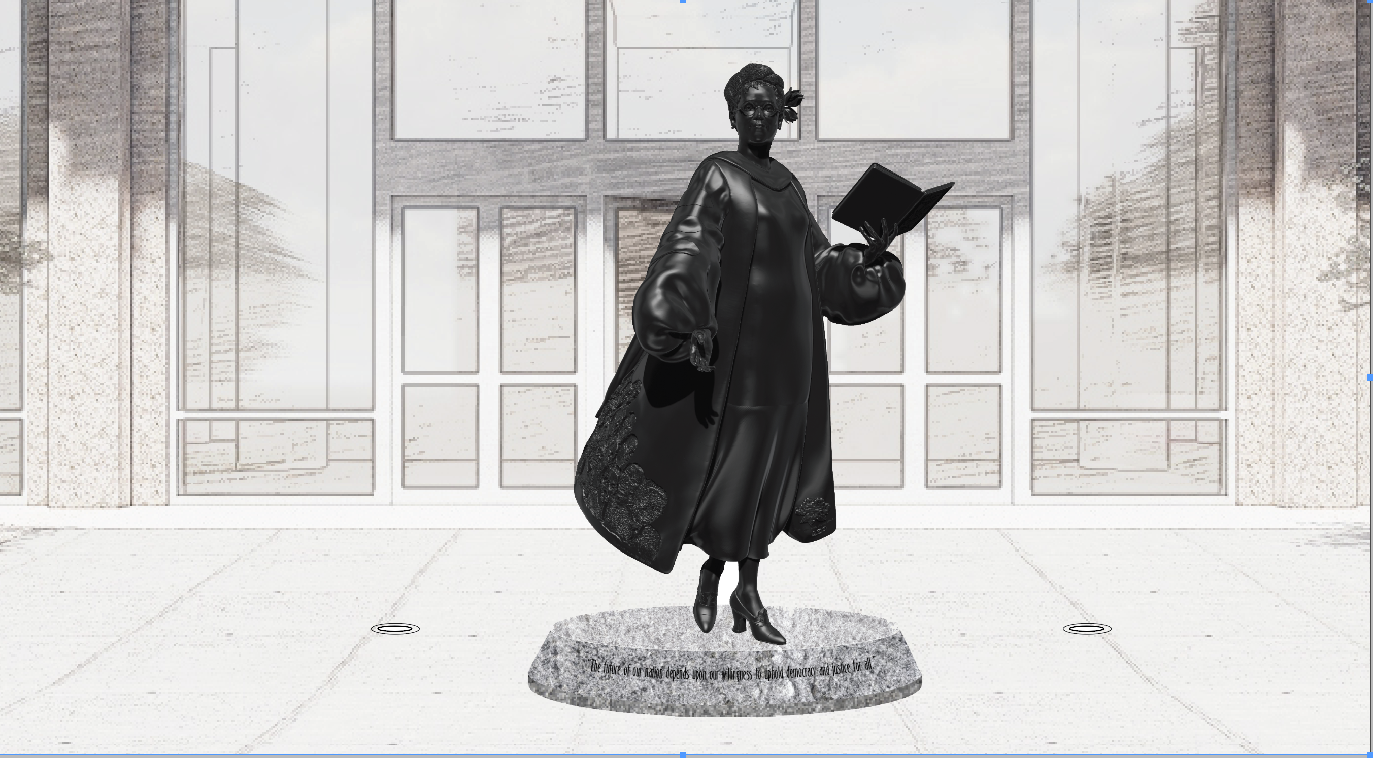Artist rendering of Sadie T.M. Alexander statue