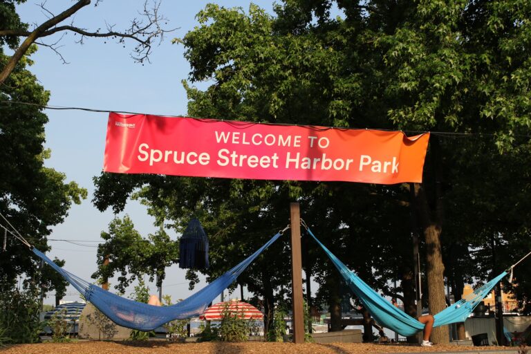 the Lazy Hammock Stage at Spruce Street Harbor Park