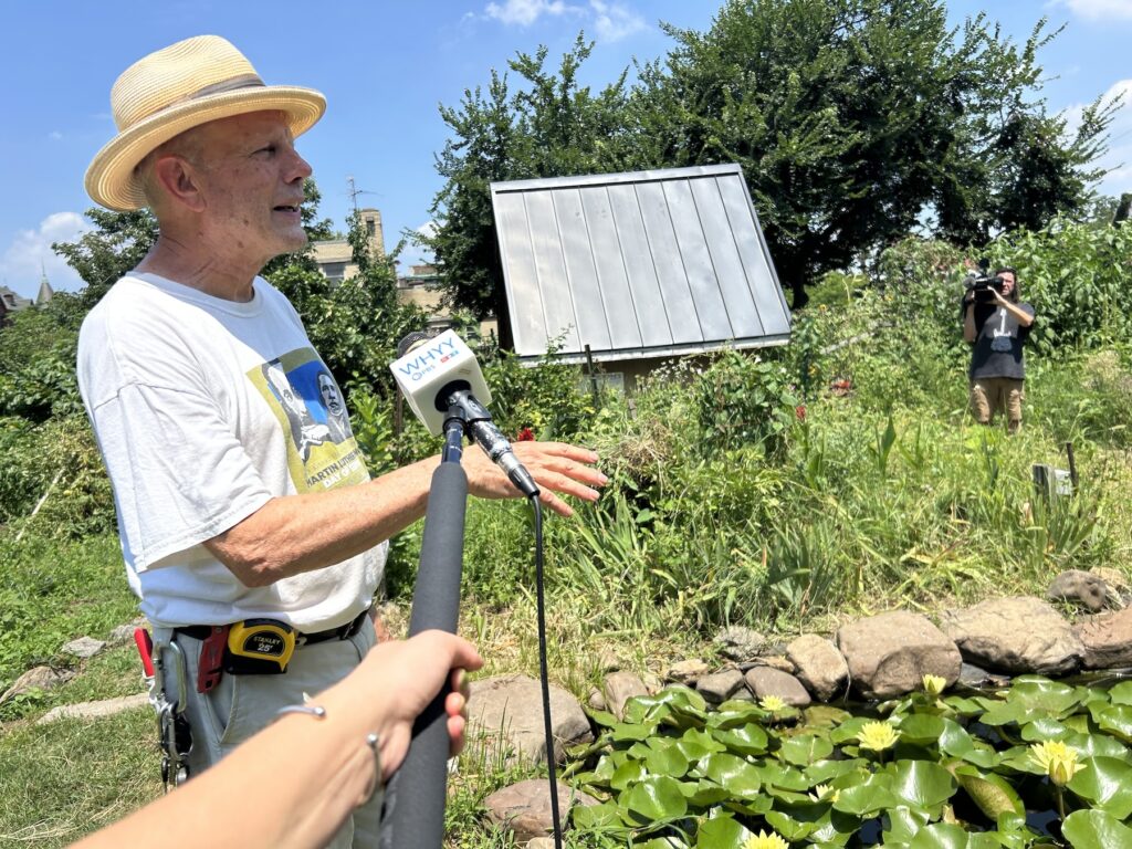 Joe Revlock describes the koi pond
