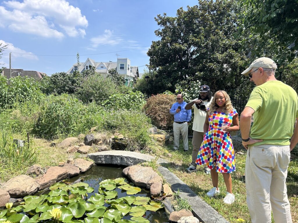 City Councilmember Jamie Gauthier tours the Summer Winter Community Garden