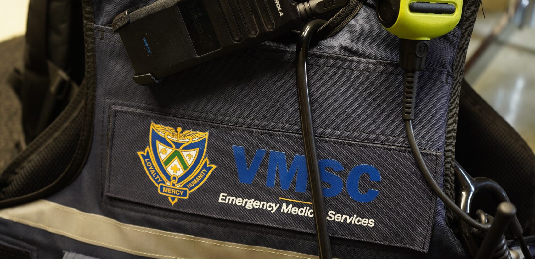 a close-up of a VMSC vest
