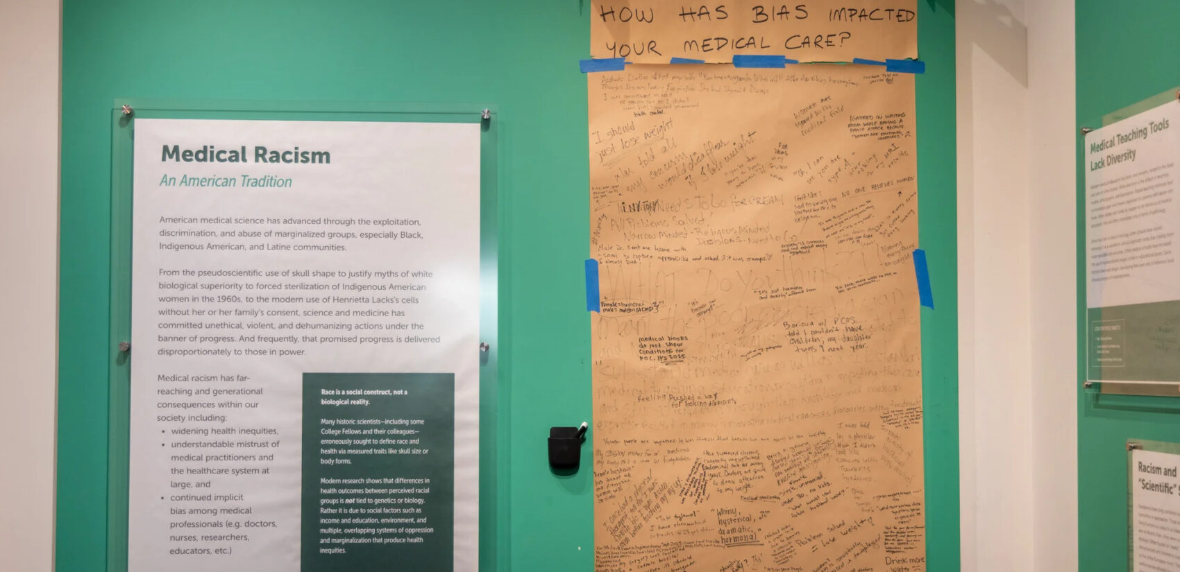 A wall display in the exhibition