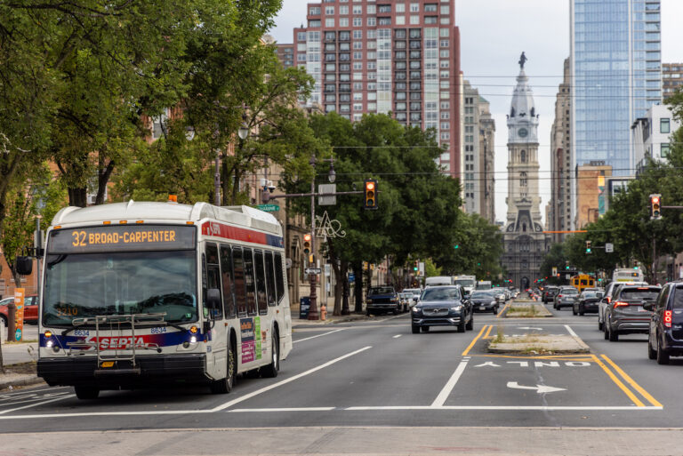 SEPTA 32 bus at south broad street bus stop