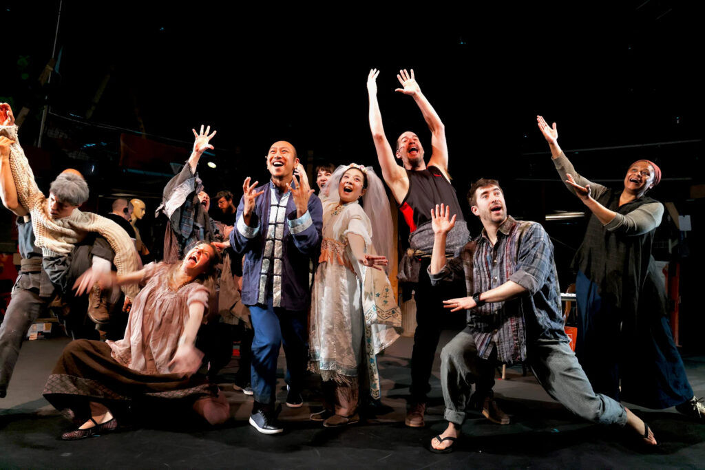 2024-03-28-e-lee-philadelphia-wilma-theater-good-person-of-setzuan-file actors onstage at the Wilma Theater